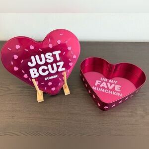 Dunkin’ Donuts Valentines Day Munchkin Heart Shaped Tin Container